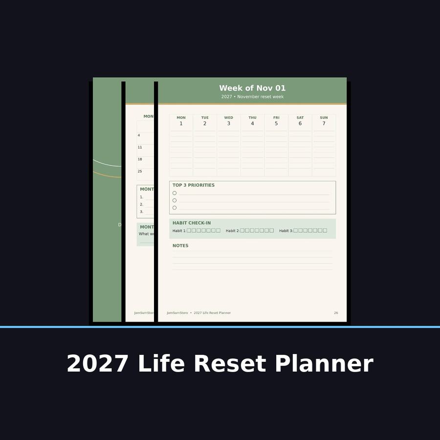 2027 Life Reset Planner — digital download by JamSumStore