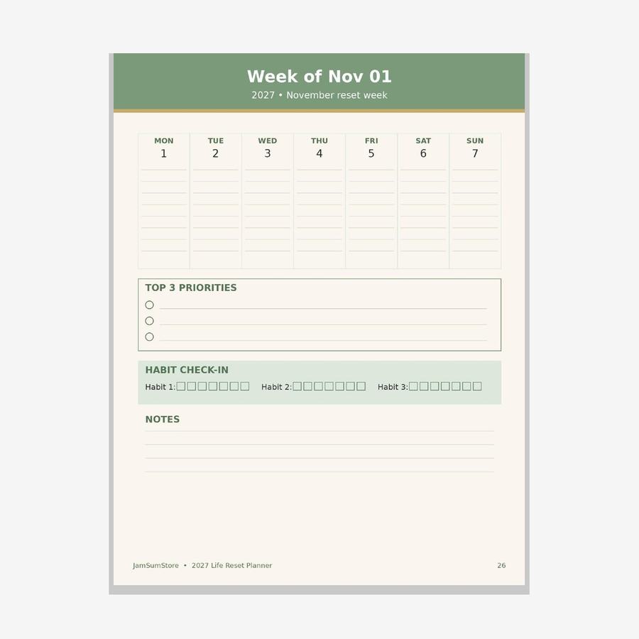 2027 Life Reset Planner — view 3