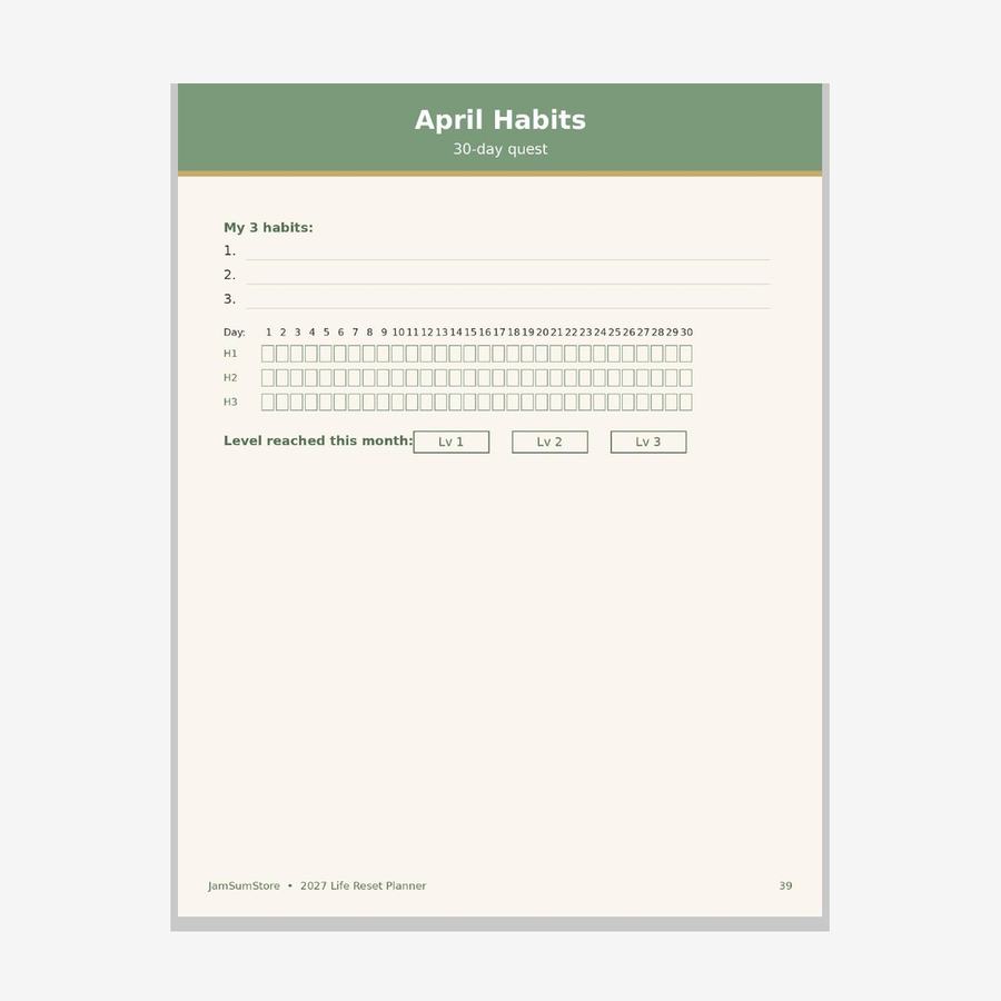 2027 Life Reset Planner — view 4