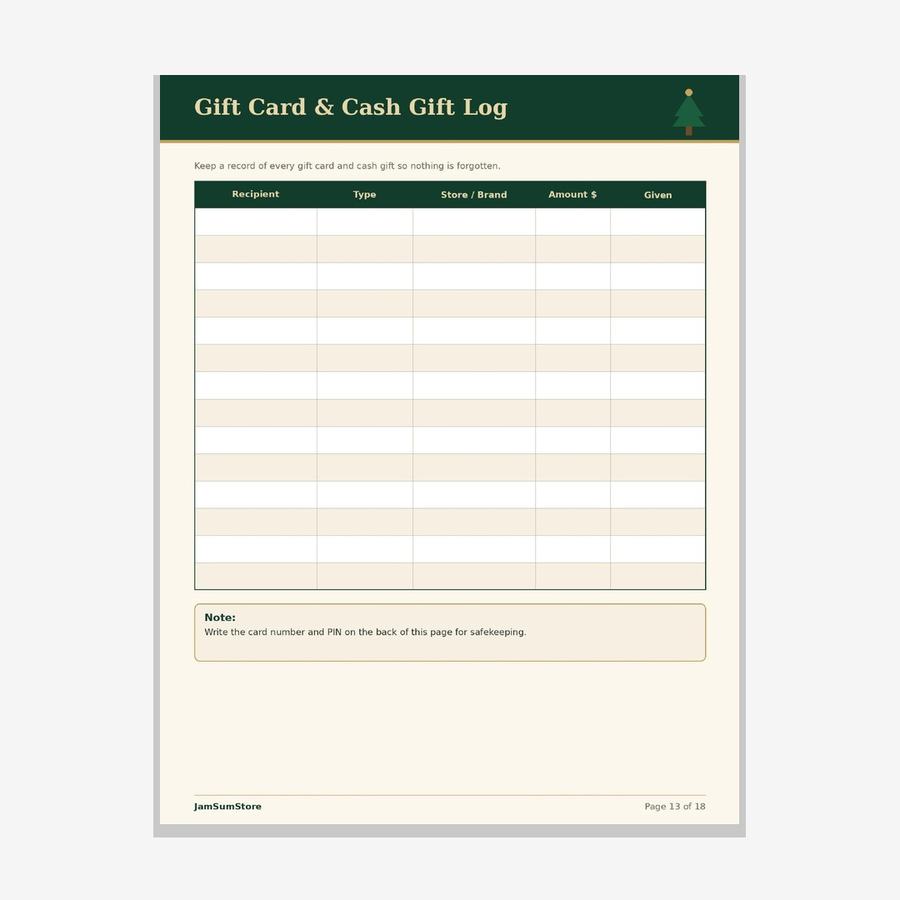 Christmas Gift Budget & Shopping Planner — view 4