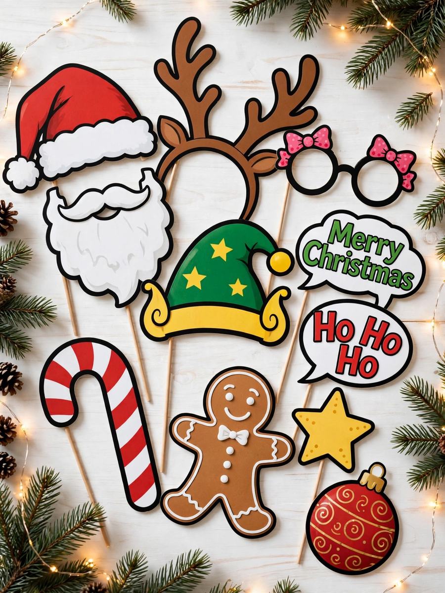 Christmas Photo Booth Props — 30 Printable Props — view 2