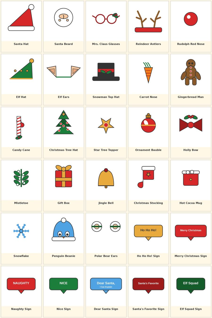 Christmas Photo Booth Props — 30 Printable Props — view 4