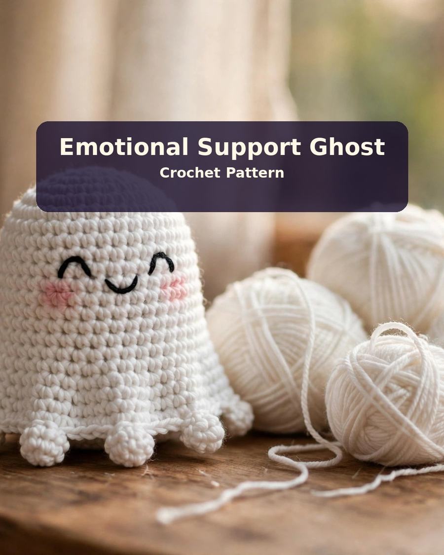 Emotional Support Ghost Crochet Pattern — view 2