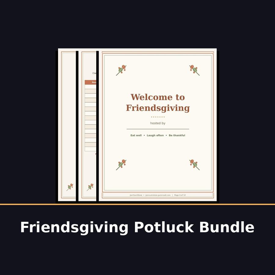 It's Giving… Friendsgiving — Potluck Party Bundle — digital download by JamSumStore