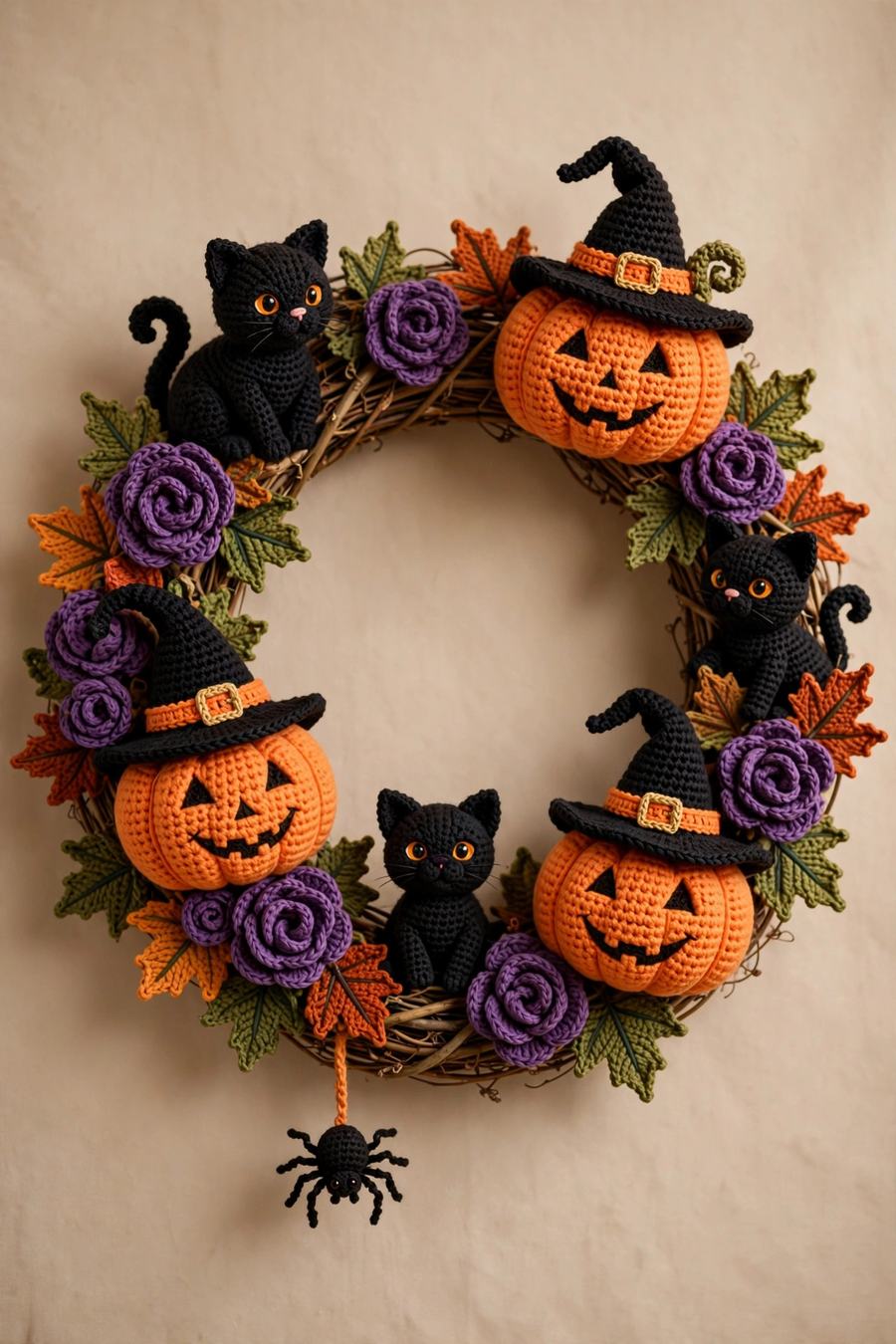 Halloween Crochet Wreath Pattern — view 2