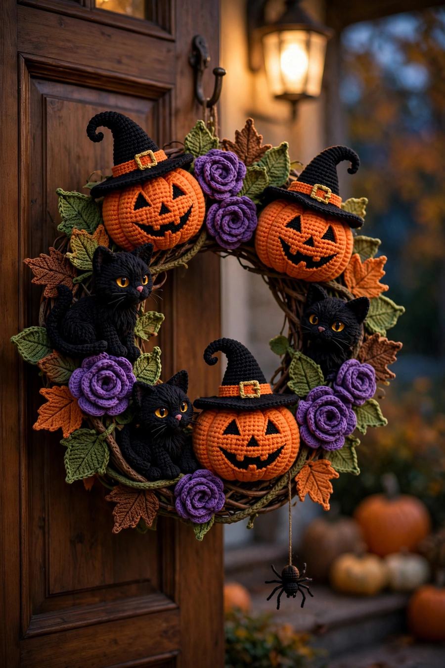 Halloween Crochet Wreath Pattern — view 4