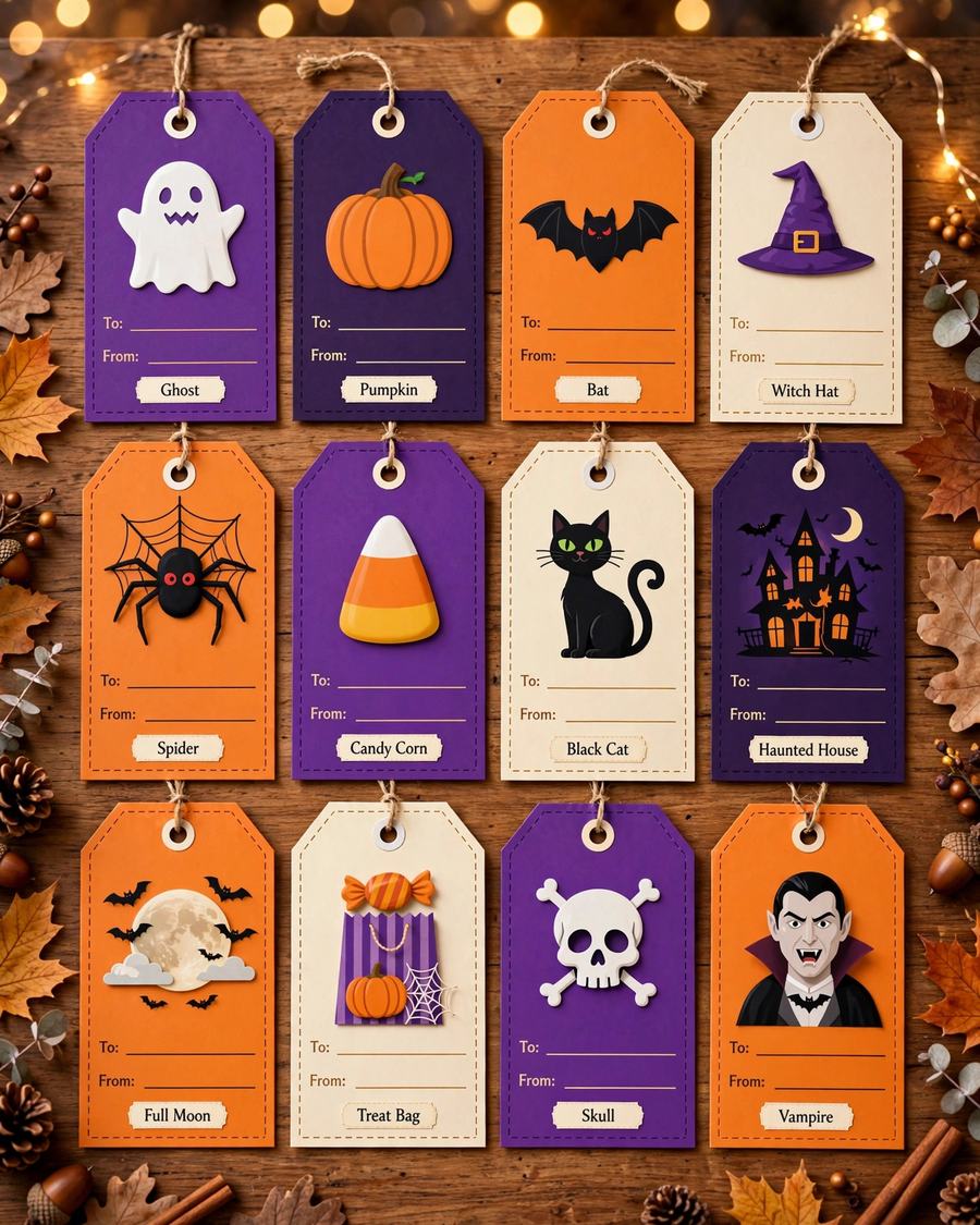 Halloween Gift Tag Set — 24 Printable Tags — view 4