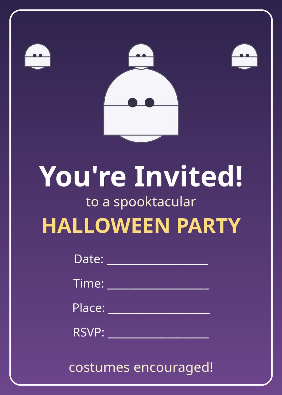 Halloween Party Invitation Pack — 12 Printable 5x7 Designs — view 2