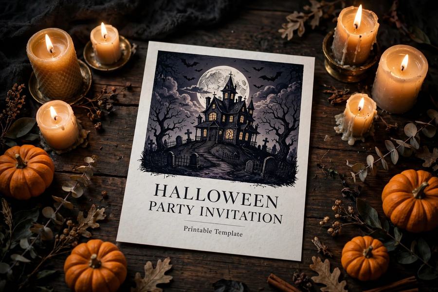 Halloween Party Invitation Template — digital download by JamSumStore