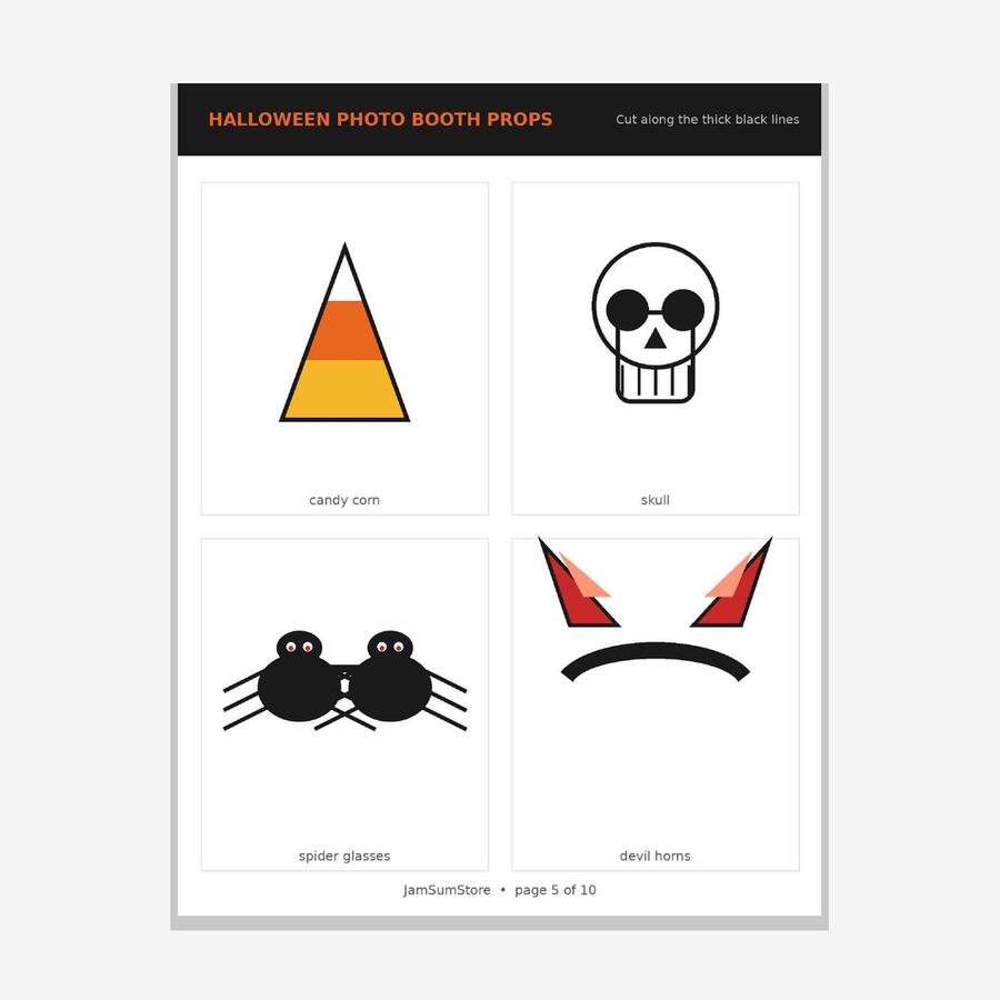Halloween Photo Booth Props — 30 Printable Props — view 3