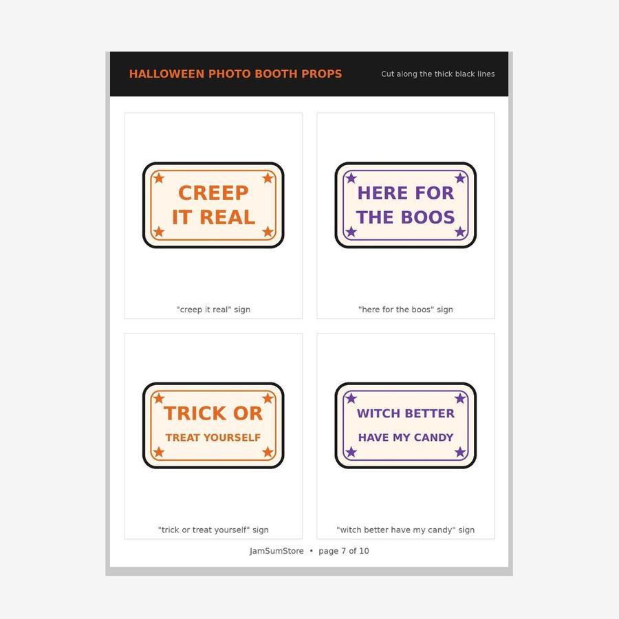 Halloween Photo Booth Props — 30 Printable Props — view 4