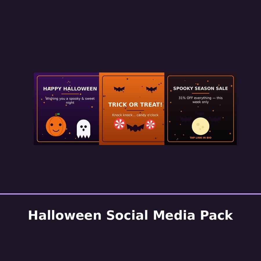 Halloween Social Media Template Pack — digital download by JamSumStore