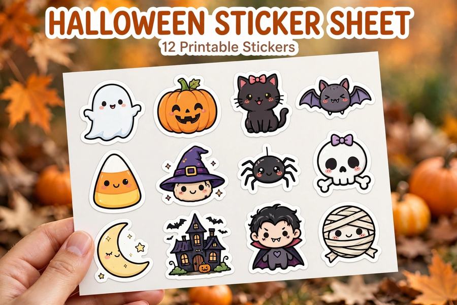 Halloween Sticker Sheet — digital download by JamSumStore