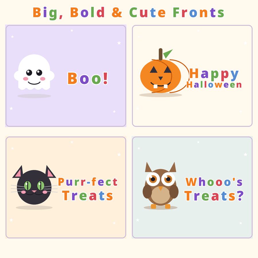 Halloween Treat Bag Toppers — 12 Printable Fold-Over Designs — view 2