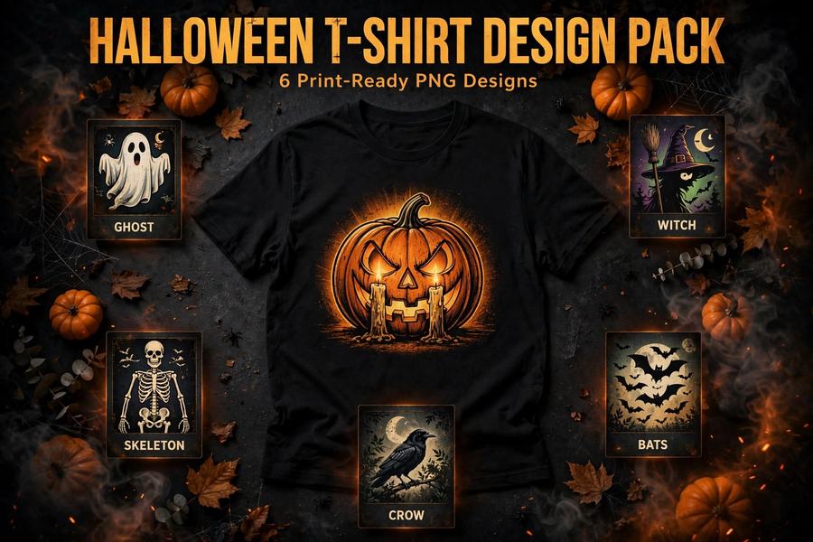 Halloween T-Shirt Design Pack — digital download by JamSumStore