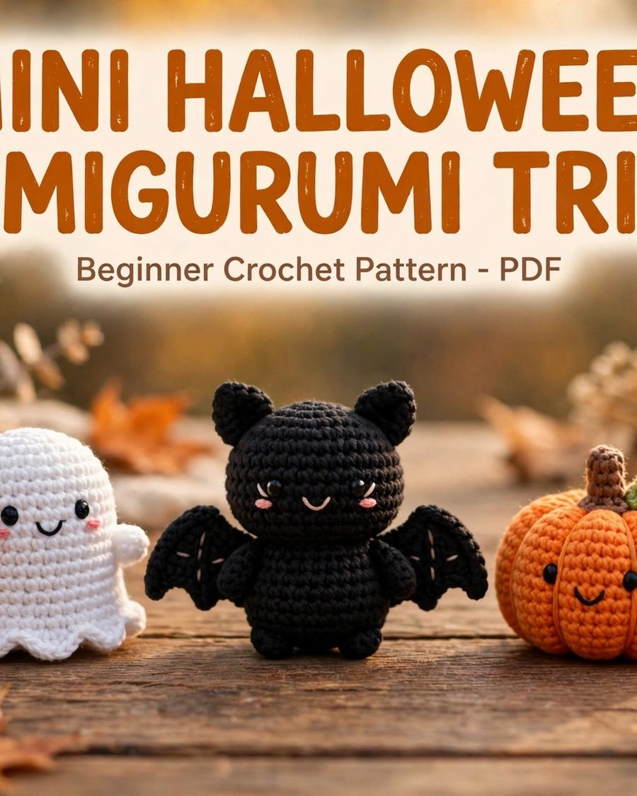 Mini Halloween Amigurumi Trio Crochet Pattern — view 2