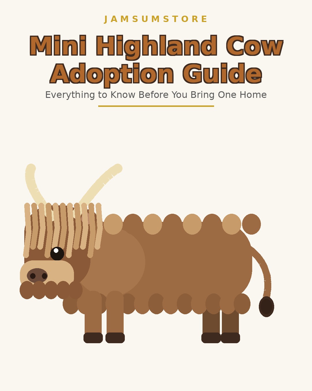 Mini Highland Cow Adoption Guide — Everything to Know Before You Bring One Home — digital download by JamSumStore
