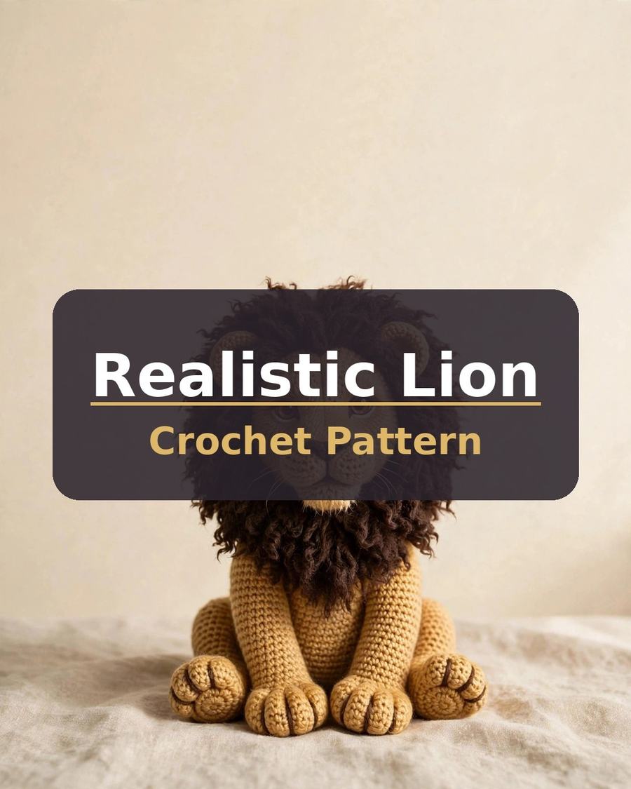 Realistic Lion Crochet Pattern — view 2
