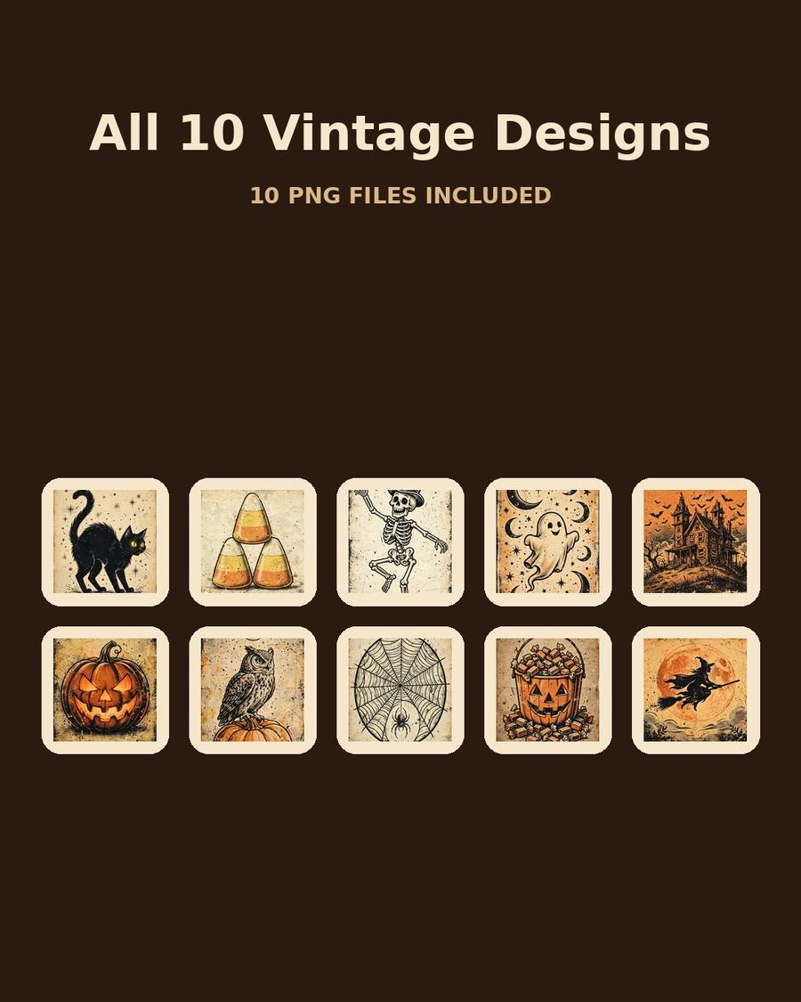 Retro Halloween PNG Bundle — view 3