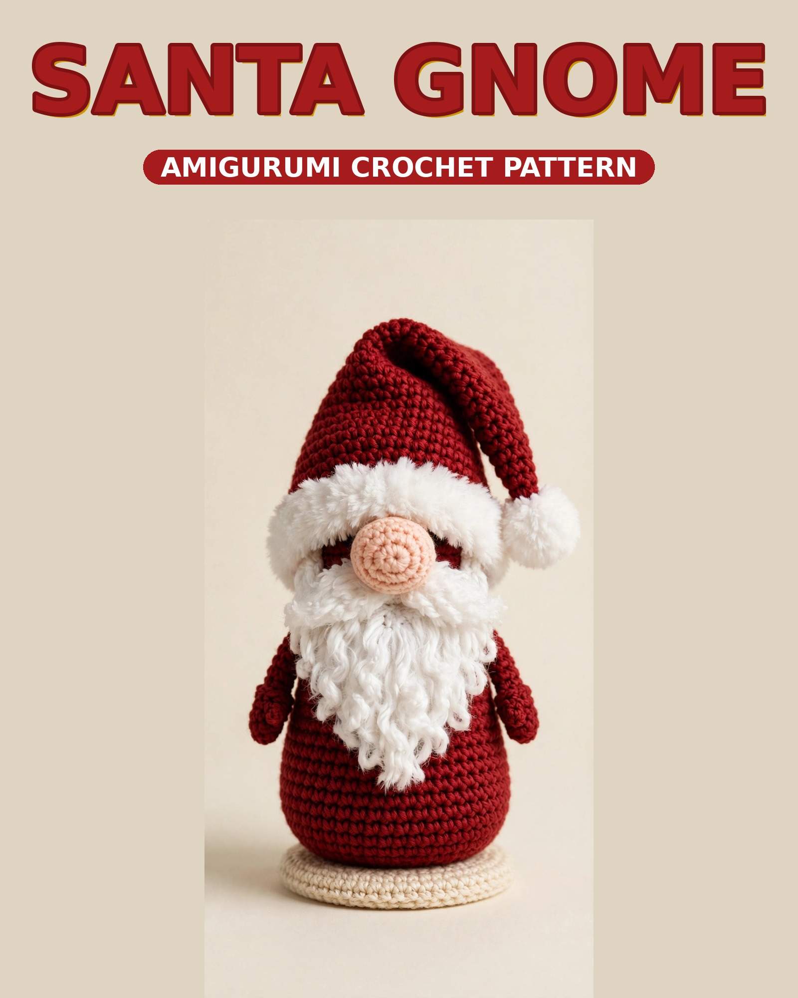 Santa Gnome Amigurumi Crochet Pattern — digital download by JamSumStore