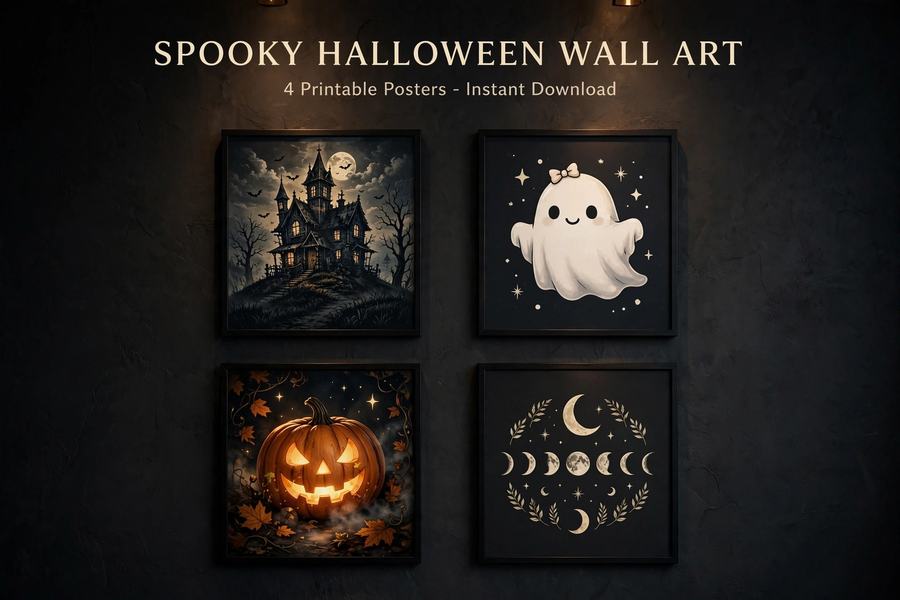 Spooky Halloween Wall Art — digital download by JamSumStore