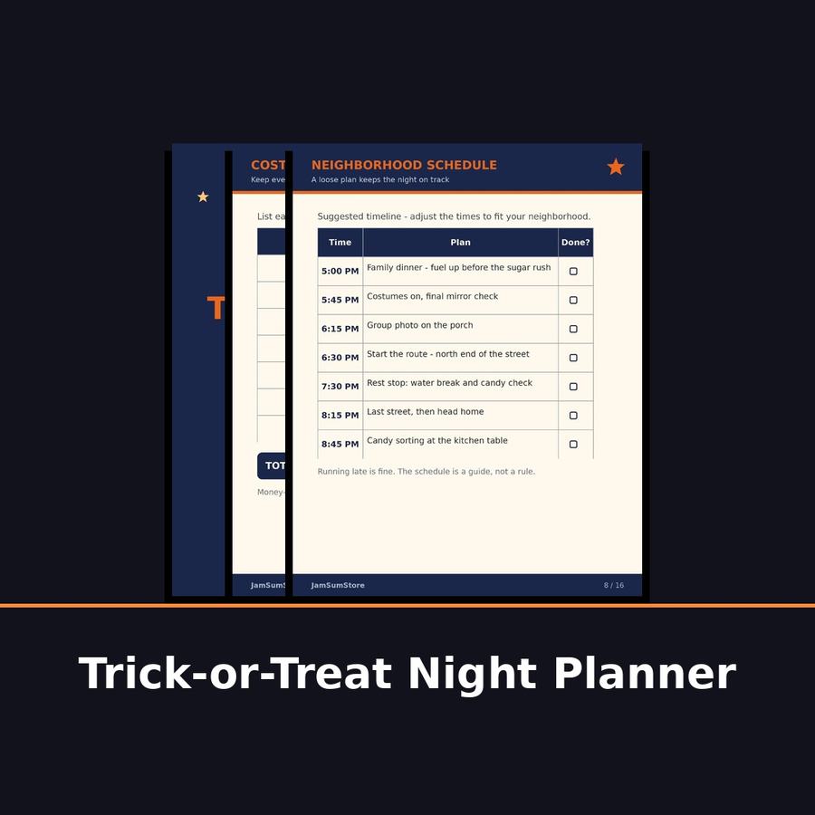Trick-or-Treat Night Planner — digital download by JamSumStore