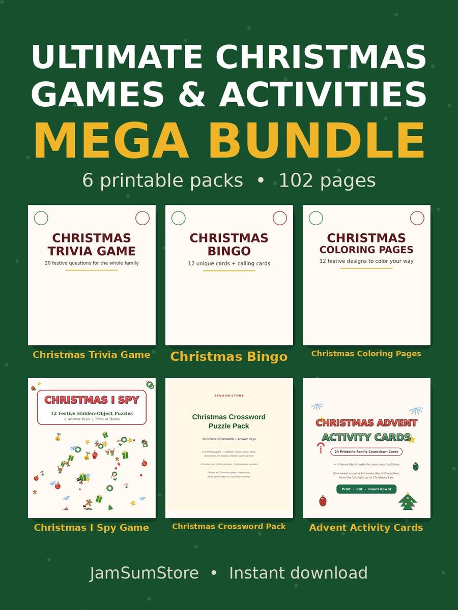 Ultimate Christmas Games & Activities MEGA Bundle — digital download by JamSumStore
