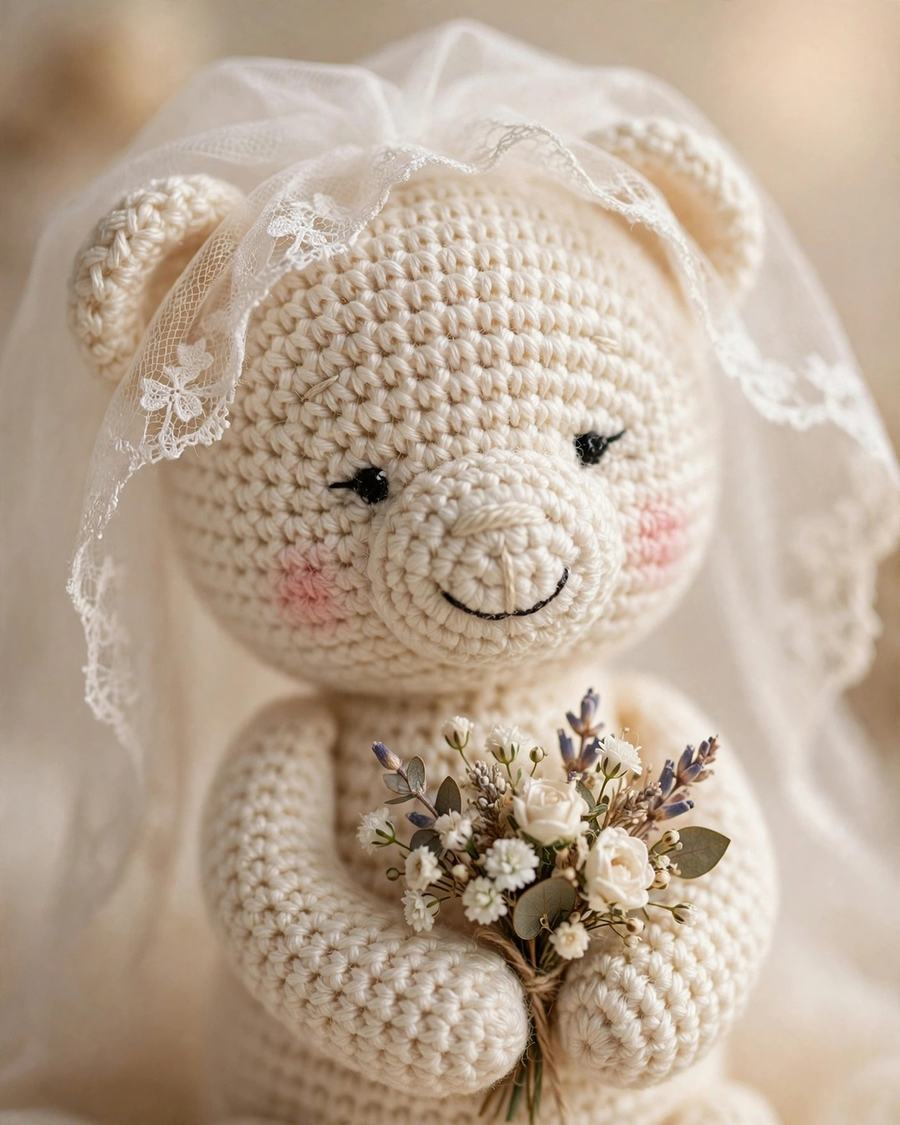 Wedding Bear Couple Crochet Pattern — view 3