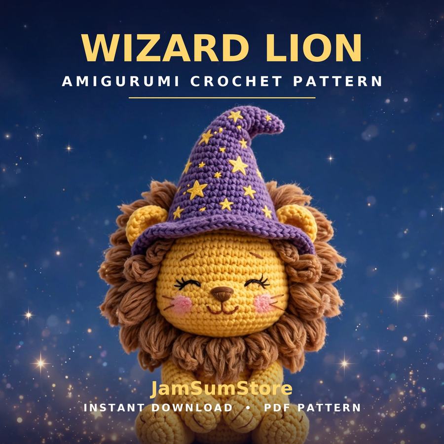 Wizard Lion Amigurumi Crochet Pattern — digital download by JamSumStore